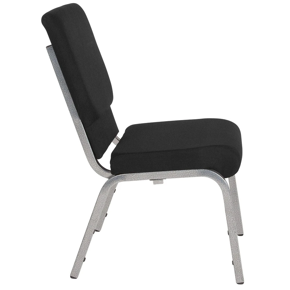 Flash Furniture Hercules Series 21''W Stacking Church Chair in Black Fabric
