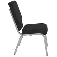 Flash Furniture Hercules Series 21''W Stacking Church Chair in Black Fabric