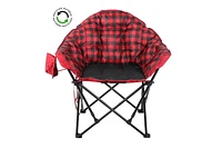 Ozark Trail Padded Club Chair, Lounger, Red Black, Adults, Polyester, padded camp lounger