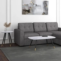 Table de salon rectangulaire contemporaine avec fini en similimarbre