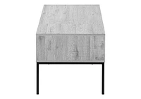 Monarch Specialties  Table Basse, 42" L, Rectangulaire, Cocktail, Toit Relevable, Gris, Métal Noir, Contemporain, Moderne