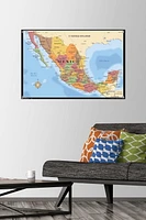 Map - Mexico Wall Poster, 22.375" x 34" Framed
