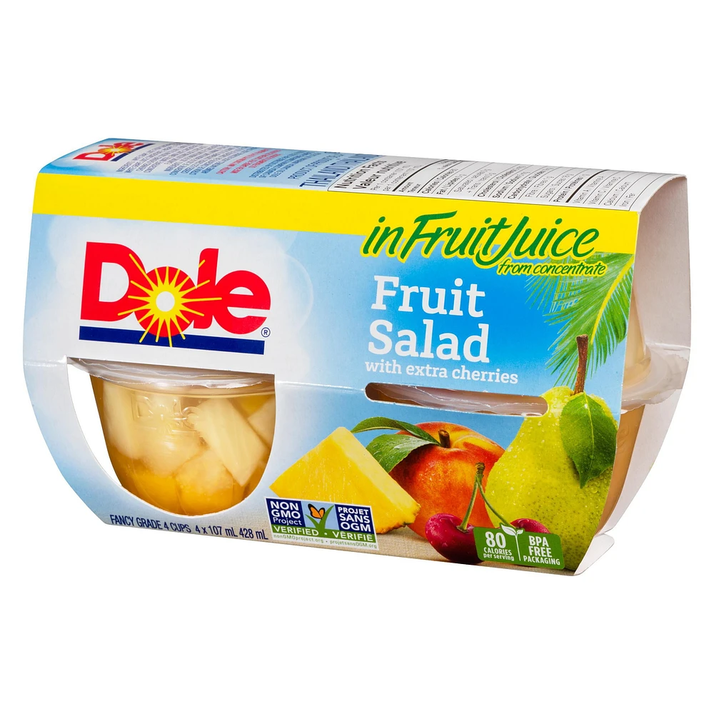 Dole Fruit Salad with Extra Cherries in Fruit Juices, 4 Cups, 428  mL