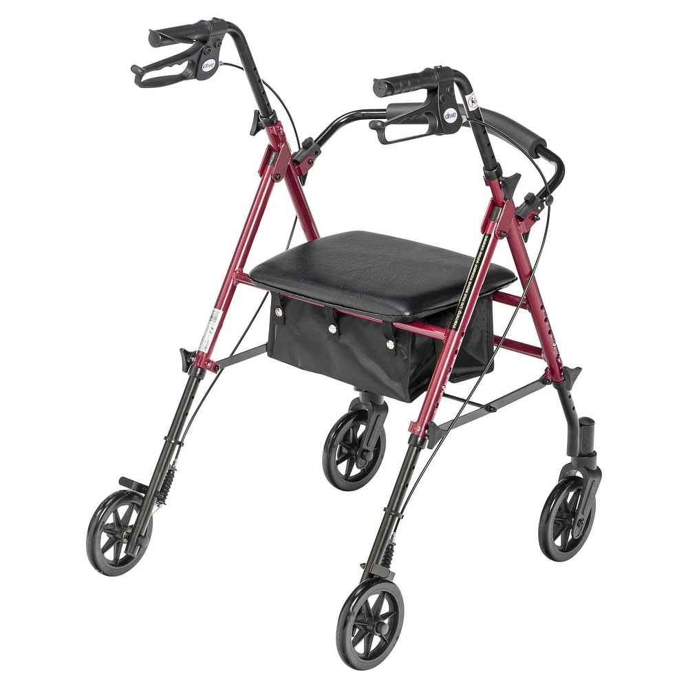 Déambulateur à roulettes de 15,24 cm (6 po) et à hauteur réglable de Drive Medical Déambulateur à roulettes