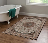 Tapis d'appoint Emerald Aerin noir & ivoire de 3 pi 3 po x 5 pi