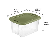 Sterilite 38 L EZ Carry Clear/Sage Legume, 38L