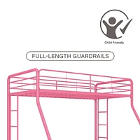 DHP Dusty Metal Bunk Bed, Pink