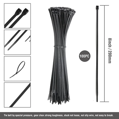 WorkPro 4 inch 18lb Cable Ties Black 100 Piece, for Plumping, Electric, Home and DIY Use, Nylon<br>Easy and economical