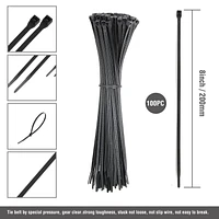 WorkPro 4 inch 18lb Cable Ties Black 100 Piece, for Plumping, Electric, Home and DIY Use, Nylon<br>Easy and economical