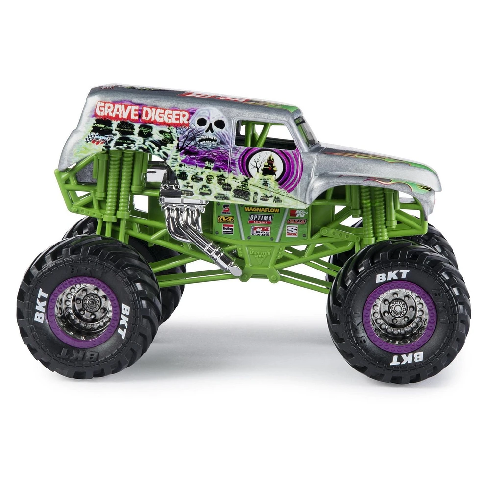 Monster Jam, Monster truck authentique Grave Digger en métal moulé à l'échelle 1:24