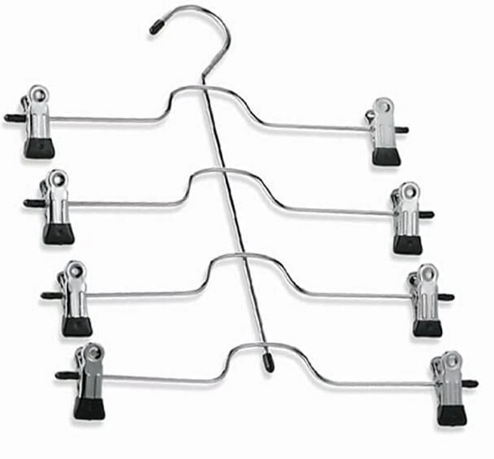 Mainstays, Cintres Multifonctionnels en Métal pour Pantalons / Jupes avec Clips Réglables, noir Cintre en métal avec clips