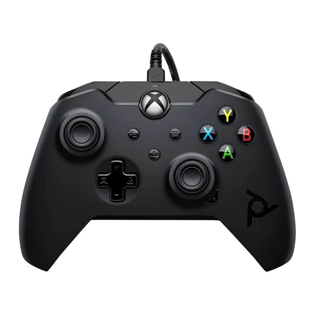 PDP Gaming Wired Controller: Raven Black - Xbox Series X|S, Xbox One, Xbox, Windows 10, 049-012-NA-BK