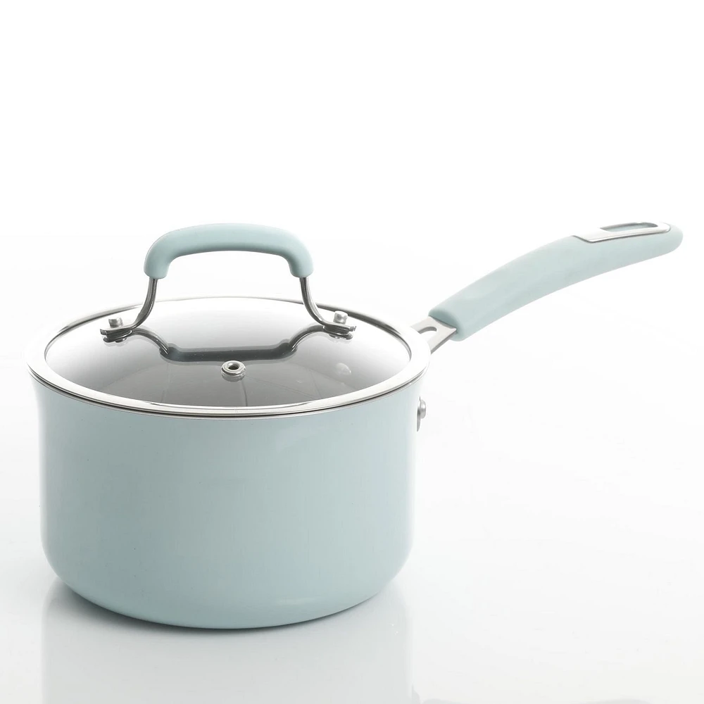 Kenmore Elite Andover 10-Piece Nonstick Cookware Set, Glacier Blue