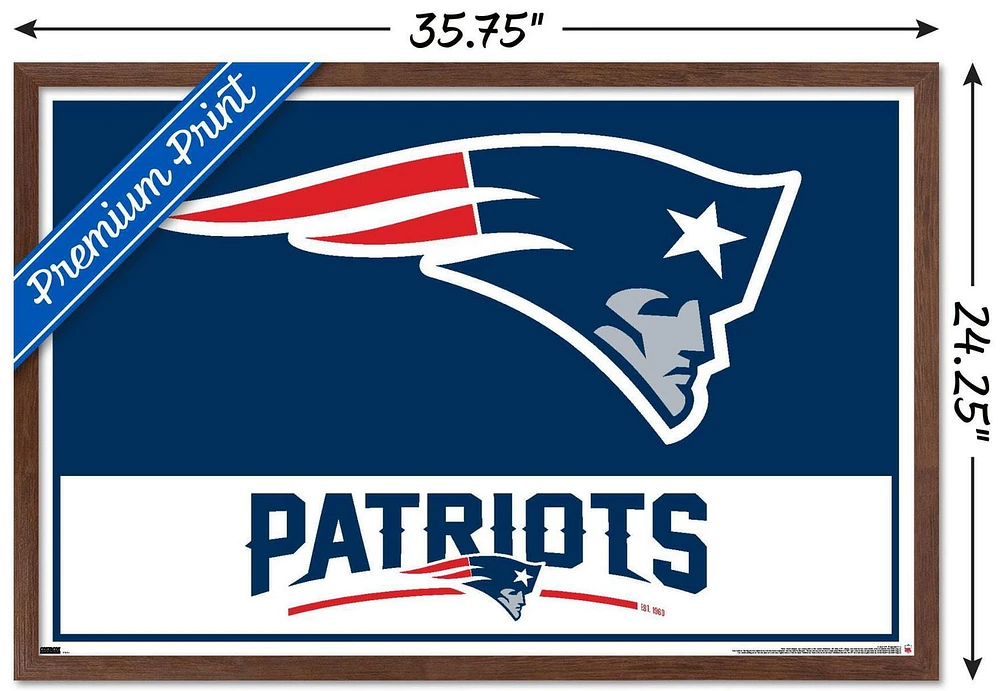 NFL New England Patriots - Logo 21 Wall Poster, 22.375" x 34" Framed