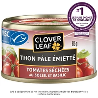 Thon pâle émietté CLOVER LEAF® - tomates séchées au soleil et basilic 85g