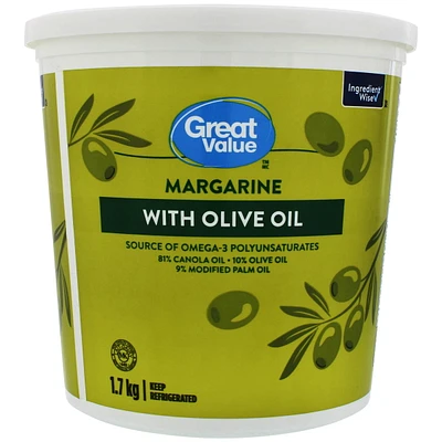 Great Value Margarine with Olive Oil, 1.7 kg