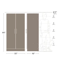 Prepac Elite 32" Espresso Storage Cabinet