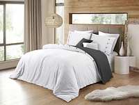 Ensemble de housse de couette réversible en tissu froissé naturel ultra doux