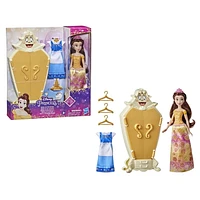 Disney Princesses Belle et son armoire, poupée mannequin avec accessoires, jouets La Belle et la Bête pour enfants, à partir de 3 ans