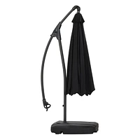 Parasol de terrasse en porte-à-faux CorLiving Endure de 9,5 pieds avec base à roulettes remplissable et cadre en aluminium et acier