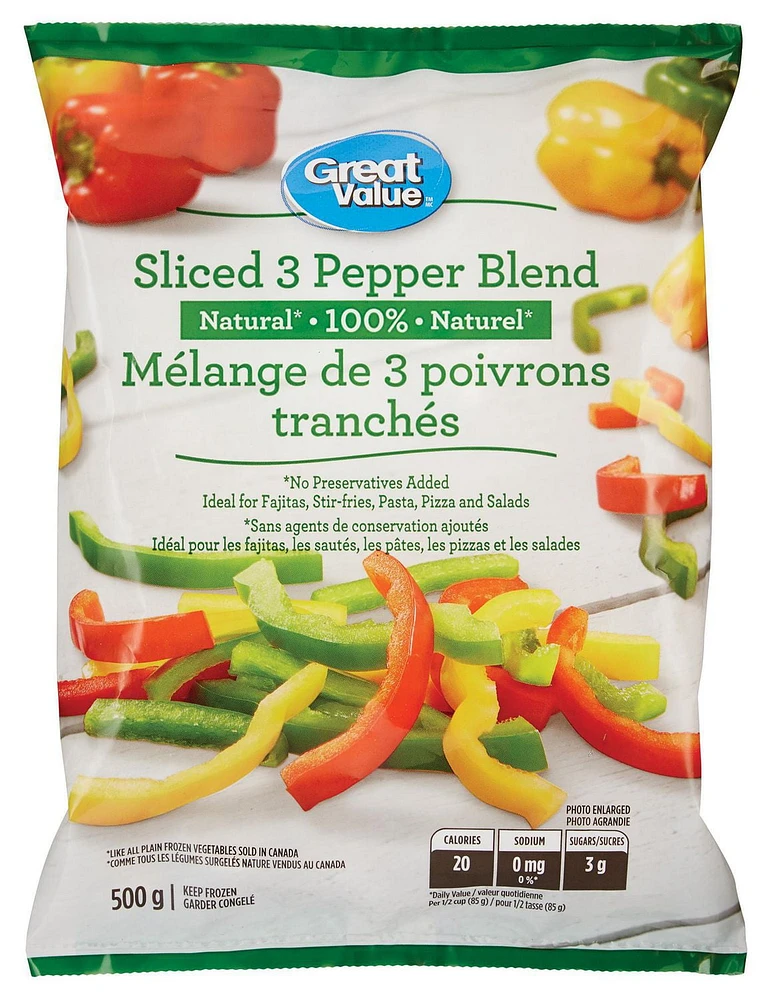 Great Value Natural Sliced 3 Pepper Blend, 500 g