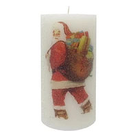 6" Bougie pilier avec père Noël
