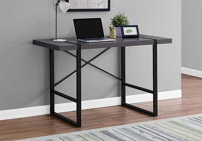 Monarch Specialties Computer Desk, Home Office, Laptop, 48"l, Work, Metal, Laminate, Grey, Black, Contemporary, Modern