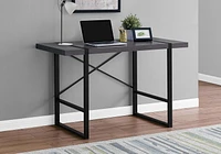 Monarch Specialties Computer Desk, Home Office, Laptop, 48"l, Work, Metal, Laminate, Grey, Black, Contemporary, Modern
