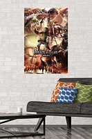 Attack on Titan: Season 3 – Key Art 22.375" x 34" Wall Poster with Beechwood Magnetic Frame