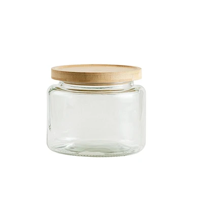 Mainstays Kitchen Storage Glass Jar 2L  glass jar with bamboo lid, Food grade sealing ring 8.5cups/2L