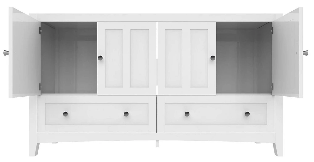 Imaginations Américaines  58.75 pouces W Vanity Base Blanc
