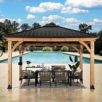 Backyard Discovery Gazebo en cèdre Barrington 14' x 12'