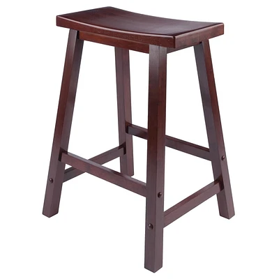 Winsome Satori Saddle Seat Counter Stool, Walnut