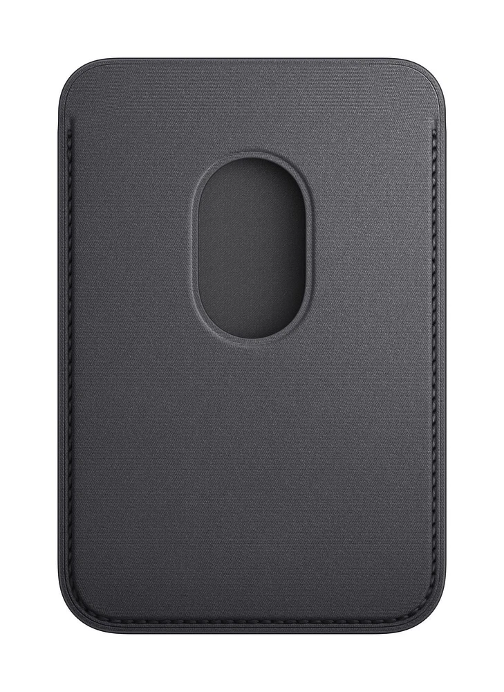 Portefeuille à tissage fin avec MagSafe pour iPhone - Noir Cartes en tout genre à portée de main