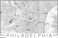 Philadelphia Map Wall Poster, 22.375" x 34"
