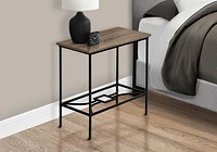 Monarch Specialties Table D'appoint, Côté, Bout, Étroit, Petit, 2 Niveaux, Salon, Chambre À Coucher, Métal, Stratifié, Brun, Noir, Contemporain, Moderne