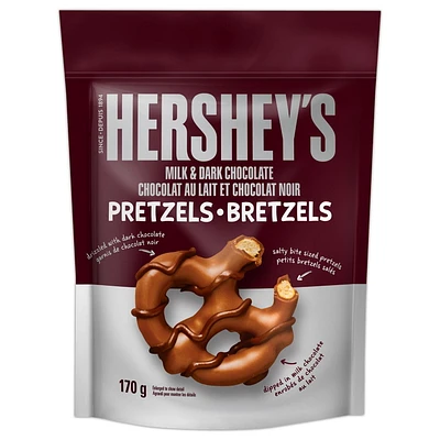 Bretzels au chocolat au lait et au chocolat noir HERSHEY’S 170g