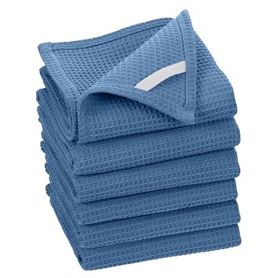 Fabstyles Broadway Waffle Cotton Kitchen Towels, Soft Quick-Drying, and Absorbent Waffle Design Multi-Purpose Wash Cloths Dish Scrubber, 28" X 18"