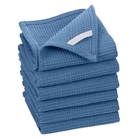 Fabstyles Broadway Waffle Cotton Kitchen Towels, Soft Quick-Drying, and Absorbent Waffle Design Multi-Purpose Wash Cloths Dish Scrubber, 28" X 18"
