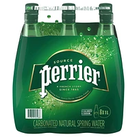 Perrier Sparkling Carbonated Water – 6x1 L Plastic Bottle, 6 x 1L