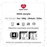 Fil Red Heart® Super Saver®, solide, acrylique #4 moyen, 7oz/198g, 364 yards Fil durable
