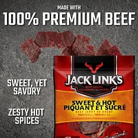 JACK LINK'S SWEET & HOT BEEF JERKY 80G, JL S&H BEEF JERKY 80G