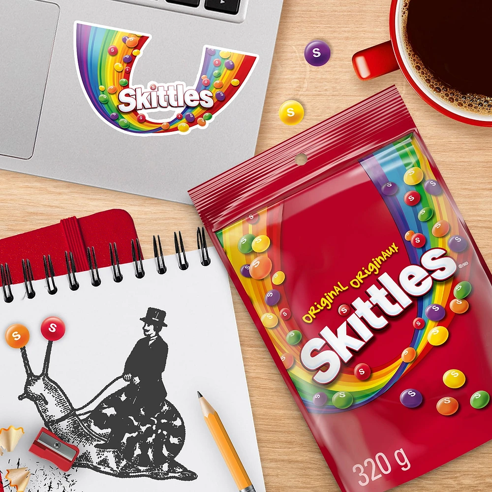 SKITTLES, Original Chewy Candy, Bowl Size Bag, 320 g, 1 Bag, 320 g