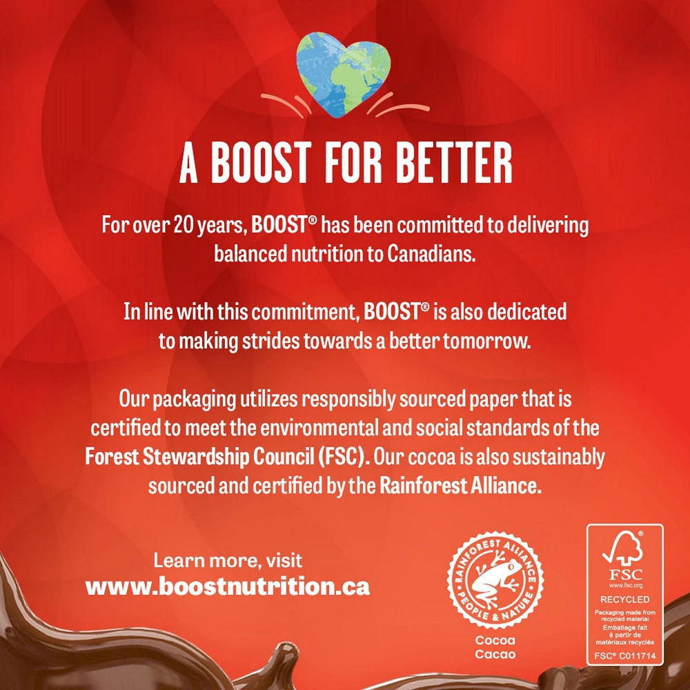 BOOST Original Meal Replacement Drink – Chocolate, 6 x 237 ml, 6 x 237 ML
