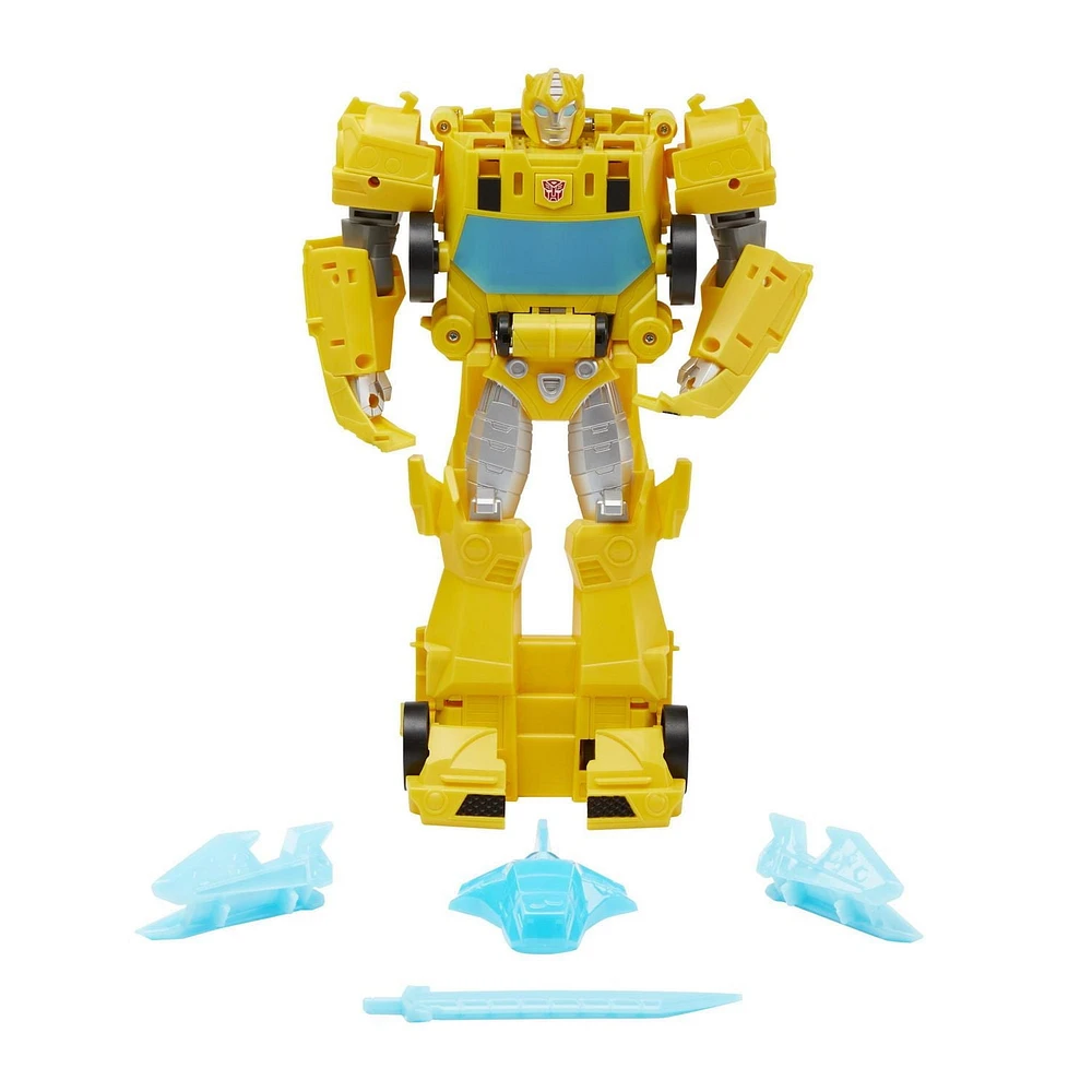 Transformers Toys Bumblebee Cyberverse Adventures Dinobots Unite Roll N’ Change Bumblebee Push-to-Convert Action Figure, 6 and Up, 10-inch