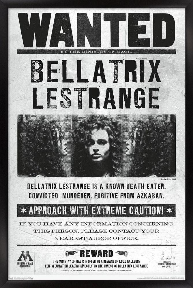 The Wizarding World: Harry Potter - Bellatrix Wanted Poster Wall Poster