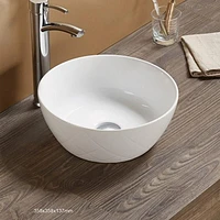 American Imaginations -in. W Above Counter White Bathroom Vessel Sink For Wall Mount Wall Mount Drilling AI
