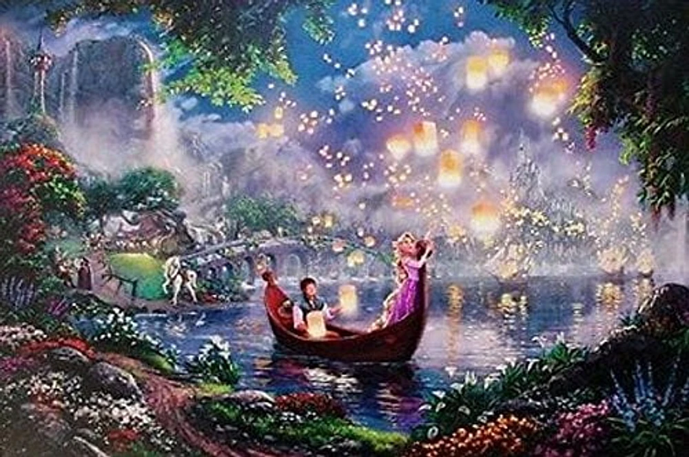Ceaco: Thomas Kinkade - Disney Dreams Collection (Fantasia, Lady & the Tramp, Winnie the Pooh, Tangled) 4-in-1 Puzzle Set