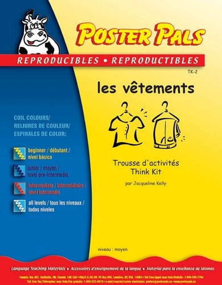 Activités reproductibles en français pour la classe de FLS sur les vêtements