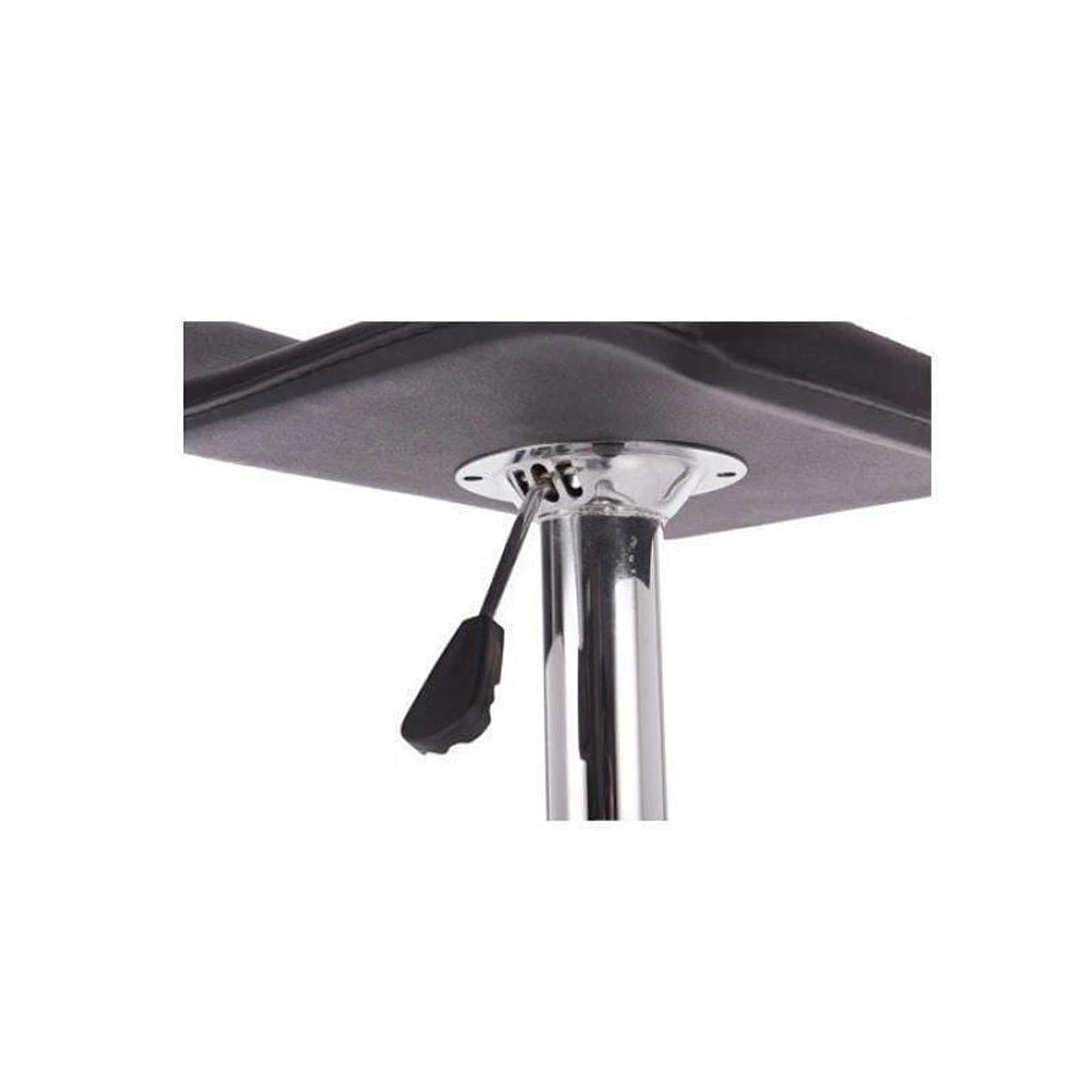 Tabouret noir avec base en acier inoxydable